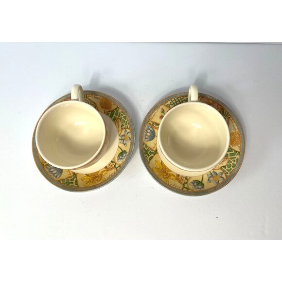 Vintage Wedgwood Home Garden Maze Set Of 2 Cups & Saucers Floral Design - Picture 6 of 9